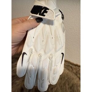 Nike Football Receiver Gloves White Black Padded Adjustable‎ Strap Mens M